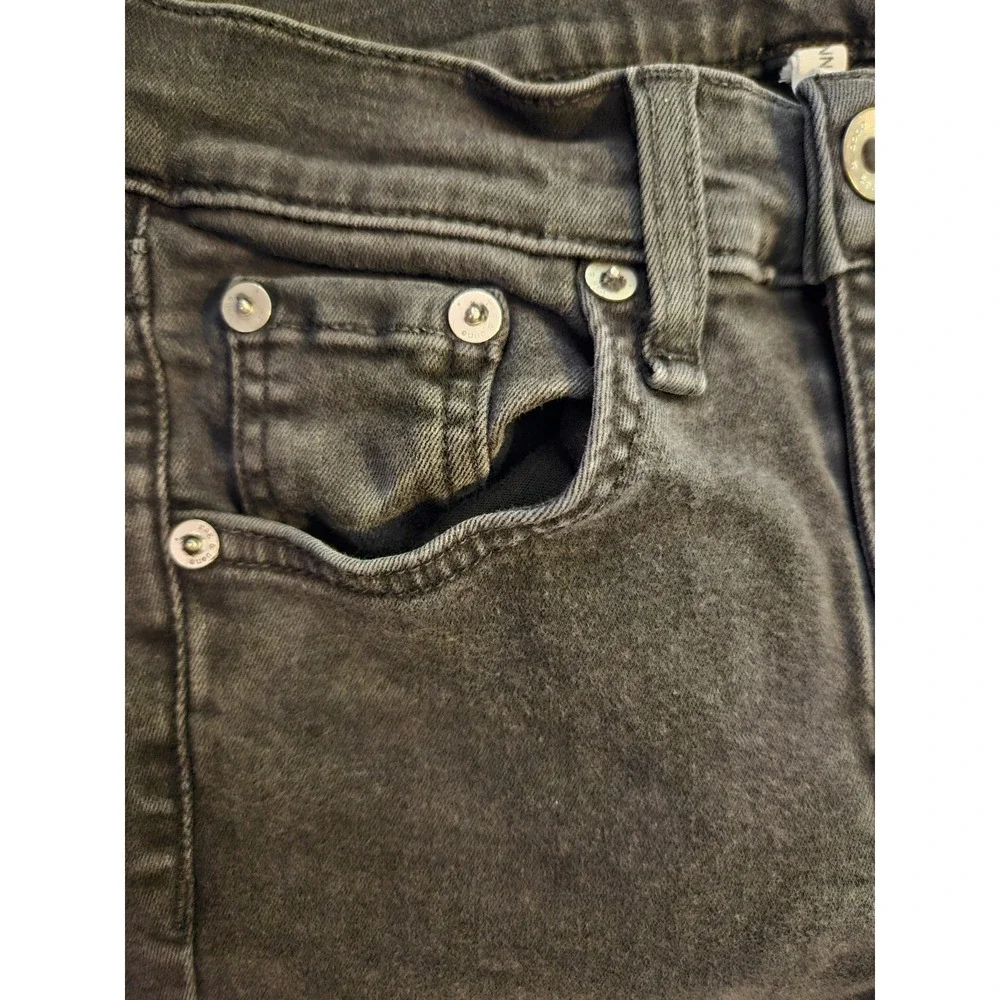Rag & Bone Ankle Skinny Jeans Size 25 Black Raw Distressed Hem Stretch (24x25)
